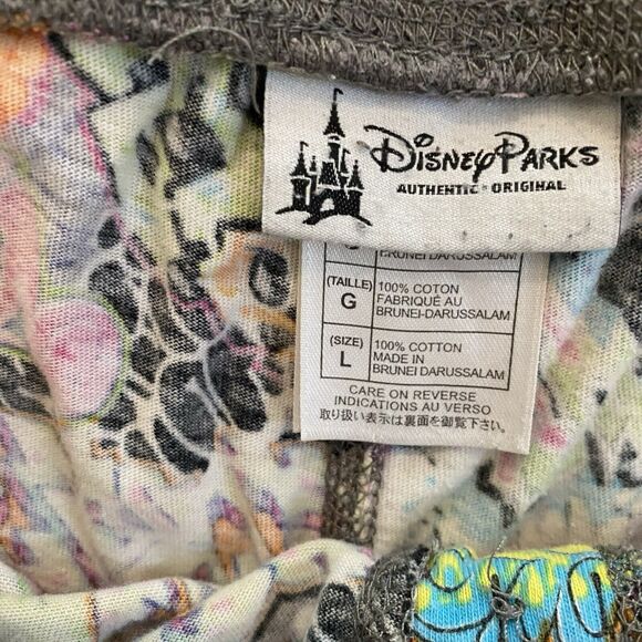 Disney Parks Mickey Pajama Pants Womens Large Lounge Stretch Graffiti - Picture 2 of 16